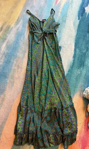 Boutique Boho fashion maxi green dress thumbnail 2