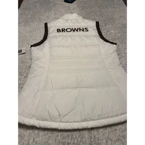 NFL Cleveland Browns Womens White Puffer Vest NFL‎ Team Apparel Size M NWT thumbnail 5