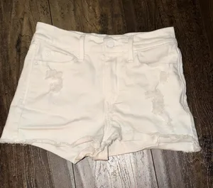 Denizen from Levi's White Distressed Jean Shorts thumbnail 1