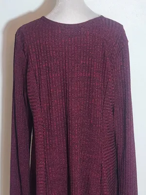 Maurices Burgundy and Black Ribbed Knit Tunic Size XL thumbnail 4