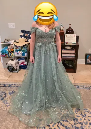 Green Sparkly Formal B.Darlin Ballgown thumbnail 3