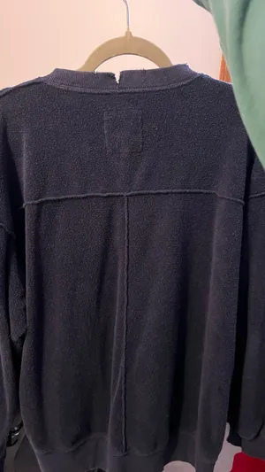 Aerie Navy Inside out Fleece Sweatshirt thumbnail 4