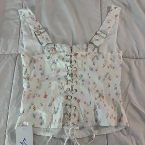 Floral Corset Top Cute Tie Bustier Y2k thumbnail 2