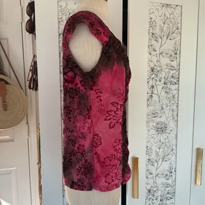 Cato Y2k vintage velvet burnout touched blouse thumbnail 10