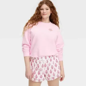 Roller‎ Rabbit Target Ruffle Floral Shorts Women L Pink Drawstring Boho Beach thumbnail 3