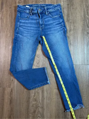 American Eagle Outfitters Women's Mid-Rise Straight Blue Jeans thumbnail 6