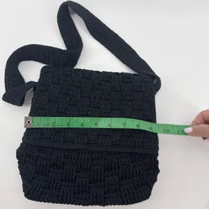 The Sak Black Crochet Hobo Bag Shoulder Bag Handbag‎ Casual Purse 10x9 thumbnail 11