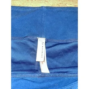 Free People Movement Cropped Pants Slit Hems W‎ Long Strap Sz M Blue thumbnail 2