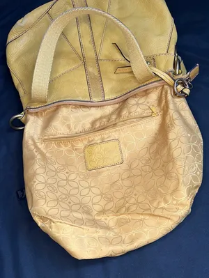 Fossil Mustard Yellow Double Strap Distressed Leather Satchel Purse thumbnail 7
