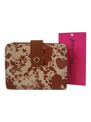 Betsey Johnson Brown Heart Cow Print Mini Wallet thumbnail 7