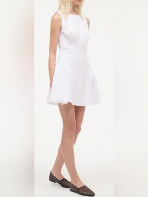 NEW STAUD Gwen white poplin cotton sleeveless Minidress Sz 8 thumbnail 4