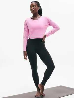New Athleta M Move With Ease Long Sleeve Top Waterlily Pink Medium Regular thumbnail 2