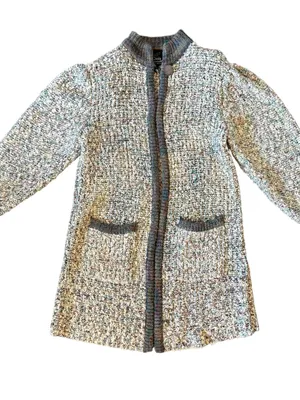 Vintage boho long sweater cardigan made in Taiwan thumbnail 4