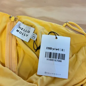 NWT Hello Molly Yellow Cowl Neck Midi Dress Open Back ST2605D XS US 2 thumbnail 7