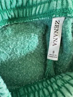 Zenana Acid-wash dolphin shorts elastic waistband Women’s Forest Green Sz Small thumbnail 7