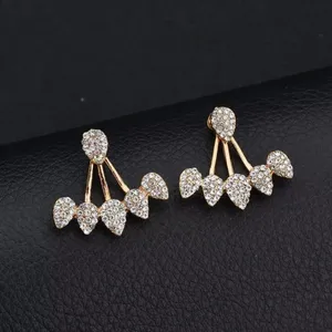 Gold Plated 2 pc Crystal Drop‎ Earrings, 17cm thumbnail 4