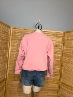 Victoria’s Secret light pink crewneck sweatshirt with white stripe woman’s small thumbnail 3