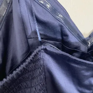 AQUA Strapless Navy Blue Ruffle Maxi Dress | size XL thumbnail 8