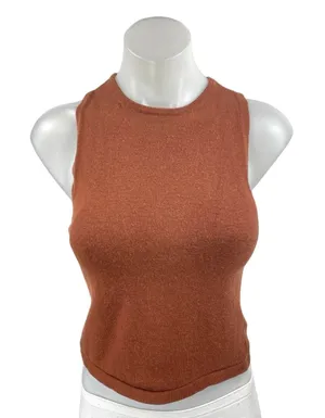 Aritzia Babaton Brown Sleeveless Crew Neck Knit Cami Camisole Tank Top Size S thumbnail 1