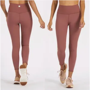 VUORI Rib Studio Marsala Pink High Rise 7/8 Leggings Womens Medium thumbnail 2