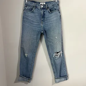 RE/DONE 70's Straight Jeans Women's Size 28 Destroyed Sunfaded Indigo High Rise thumbnail 3