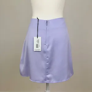 WeWoreWhat Mini Slip Skirt Satin Charmeuse Purple Minimalist High Waist XS NWT thumbnail 7