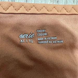 AERIE | Orange Metallic Shine Sparkle 90s High Waisted Cut Cheeky Bikini Set, XL thumbnail 6