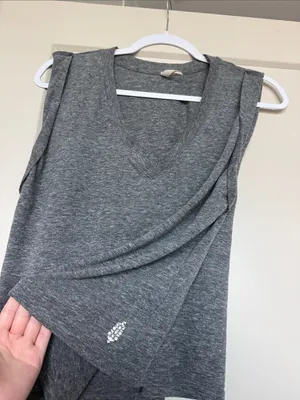 FP Movement by Free People Charcoal Sleeveless V-Neck Tank Top, Size S thumbnail 4