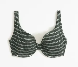 NWT Abercrombie & Fitch Curve Love Strap Underwire Green Bikini Top. Size Medium thumbnail 4