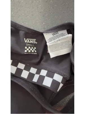 Women's Vans Black & White Checkered Sports Bra S thumbnail 5
