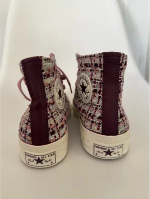 Converse Chuck Taylor All Star high top tweed sneakers pink thumbnail 3