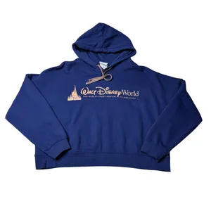 Disney World 50th Anniversary Cropped Hoodie L Navy Rose Gold thumbnail 2