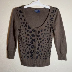 American Eagle Outfitters Animal Print‎ Cardigan Sweater thumbnail 8