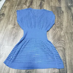 Calvin Klein Turquoise Womens Crochet Knit Dress Swim‎ Cover-Up Size Small thumbnail 3