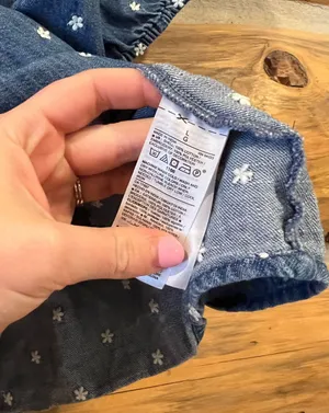 Old Navy Smocked-Yoke Floral-Embroidered Chambray Top thumbnail 4