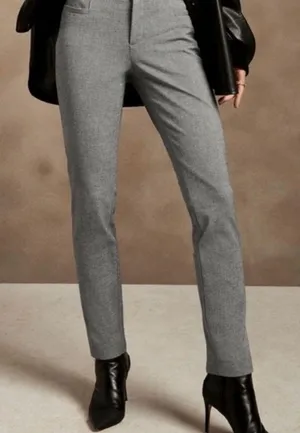 Banana Republic Houndstooth Plaid Grey/Black Ankle Pants Career Slim Fit 10 thumbnail 1