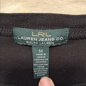 Ralph Lauren Black Long Sleeve Tee Size Medium thumbnail 2