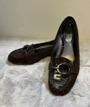 Alfani Dark Brown Suede Loafers with Buckle Detail thumbnail 1