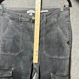 Forever‎ 21 Premium Womens High Rise Flare Cargo Jeans Washed Black Size 30 thumbnail 3
