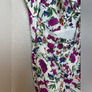 Vix Paula Hermanny Clover Yana Floral Mini Dress in White XS Linen Rayon $268 thumbnail 14
