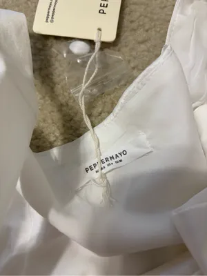 Peppermayo White Bow-Shoulder Button Mini Dress thumbnail 3