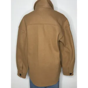 Avec Les Filles Camel Brown Wool Blend Shacket Shirt Jacket Women Small thumbnail 4