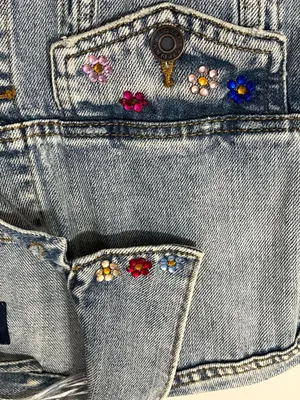GAP Custom Denim Jacket Bedazzled thumbnail 3