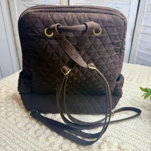 VERA BRADLEY Woman's Quilted Large Backpack Carryall Chocolate Brown thumbnail 4
