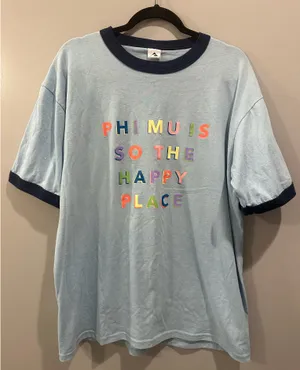 Comfort Colors Augusta Sportswear Phi Mu Happy Place Sorority Ringer Tee thumbnail 1