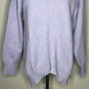 Maeve Anthropologie Lilac Crystal Mock Neck Tunic Sweater Stretch Knit thumbnail 8