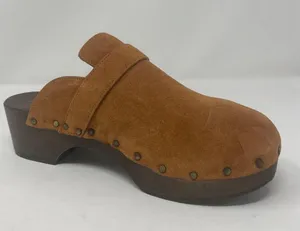 NEW Dr. Scholl's Original Clog Mule 7 Brown Slip On Leather Suede Comfort Buckle thumbnail 2