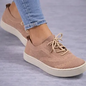 Born Sunburst Woven Platform Sneakers Blush Pink Knit Size‎ 8M Lace Up Comfort thumbnail 1