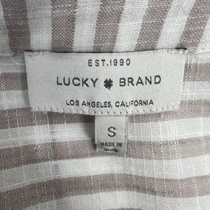 Lucky Brand Size S Dress Button Down Maxi Shirt‎ Striped Lightweight Cap Sleeve thumbnail 2