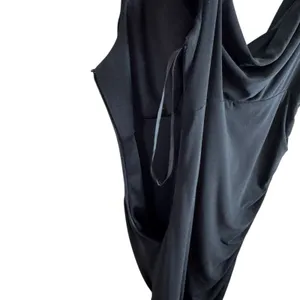 White House Black Market Black Draped Neckline Stretch Midi‎ Tank Dress Size 10 thumbnail 6